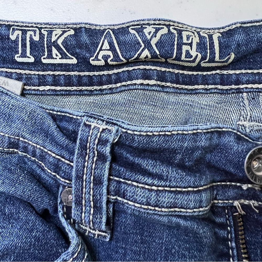 TK AXEL Men’s Slim Boot Medium Wash Jeans W/Embroidered & Flap Pockets 36 X 34 - Picture 9 of 14